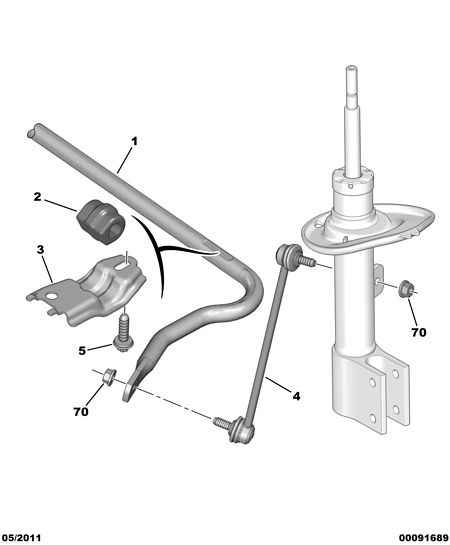 PEUGEOT 5087.62 - Brat / bieleta suspensie, stabilizator parts5.com