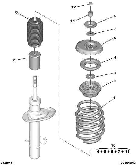 CITROËN/PEUGEOT 5038 G6* - Rulment sarcina suport arc parts5.com