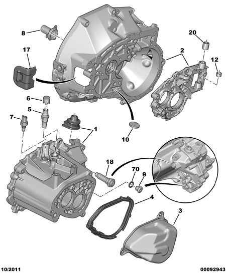 PEUGEOT (DF-PSA) 2257 53 - Interruptor, piloto de marcha atrás parts5.com