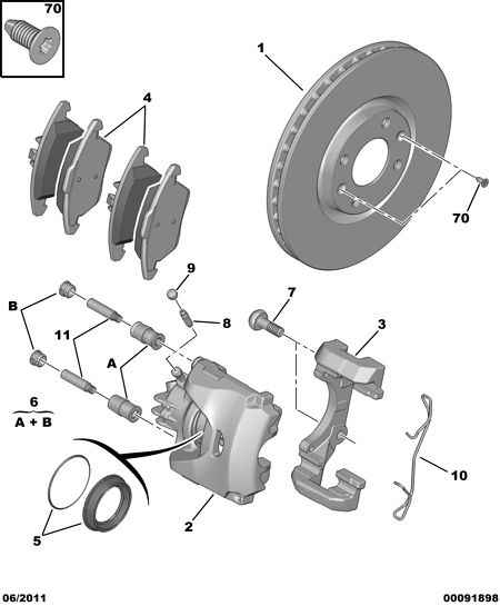 CITROËN 4448 91 - Repair Kit, brake caliper parts5.com