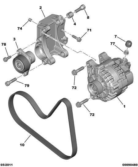 PEUGEOT (DF-PSA) 5751 C3 - Belt Tensioner, v-ribbed belt parts5.com