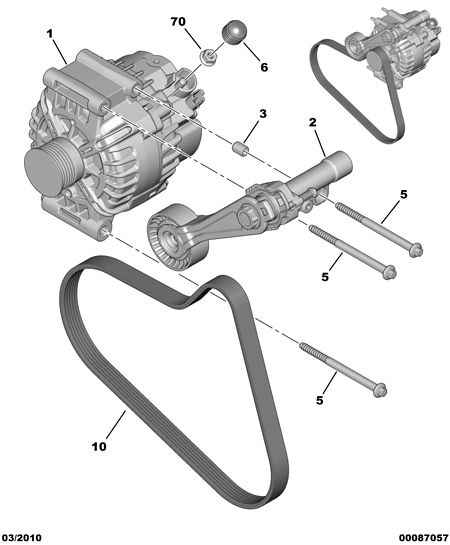 CITROËN 5751.E7 - Ремъчен обтегач, пистов ремък parts5.com