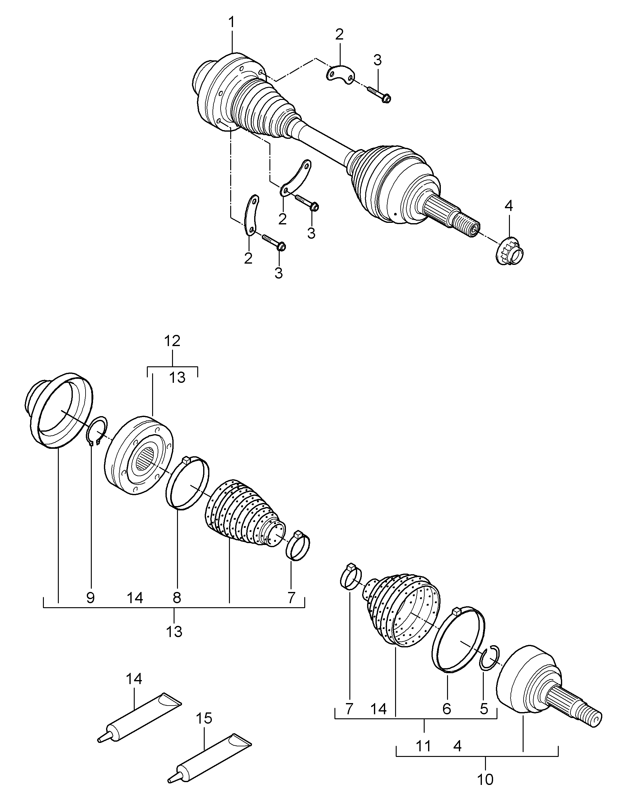 Porsche 95534903812 - Árbol de transmisión parts5.com