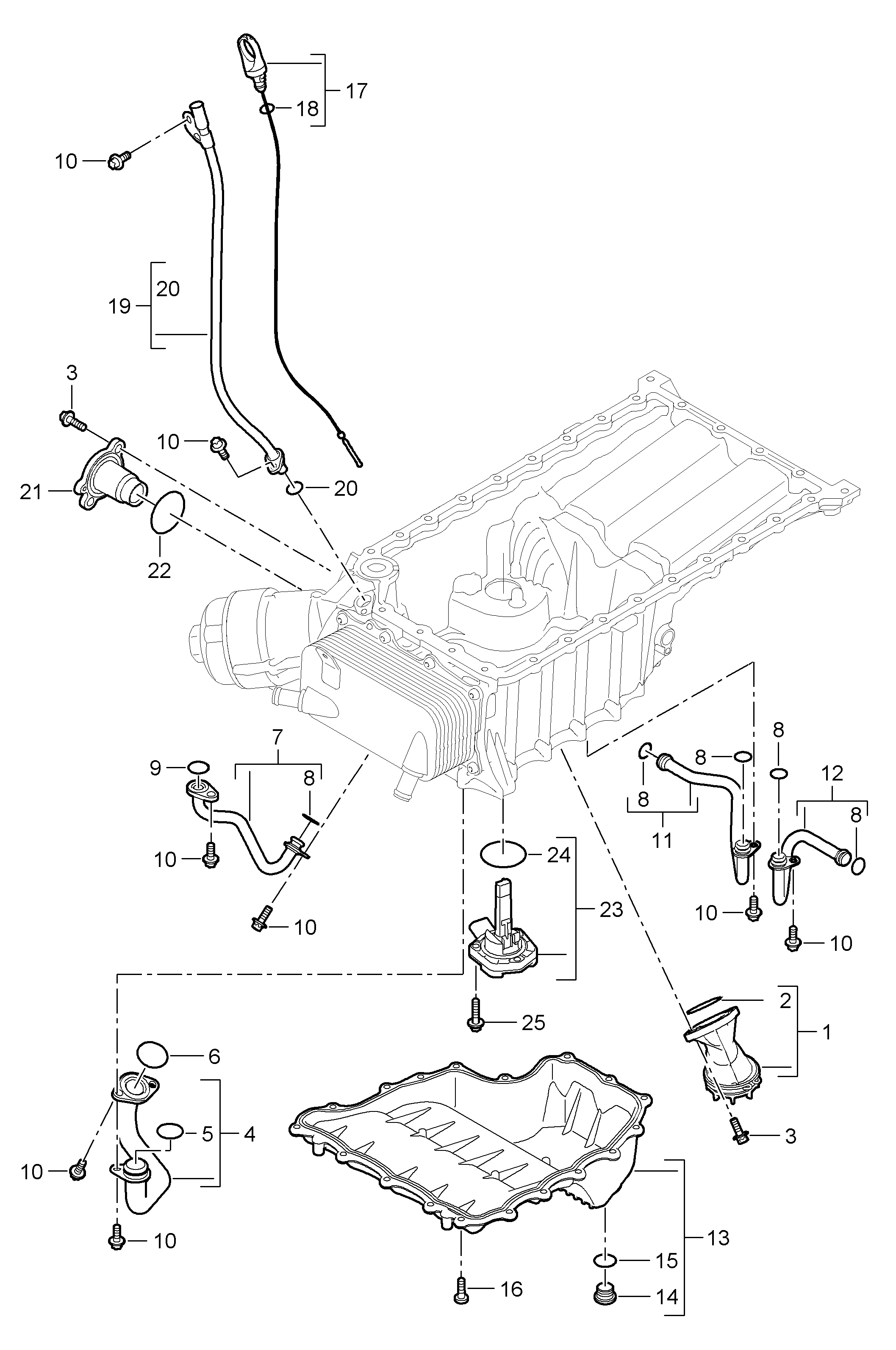 Porsche 99970760340 - Σετ στεγανοπ., ψυγείο λαδιού parts5.com