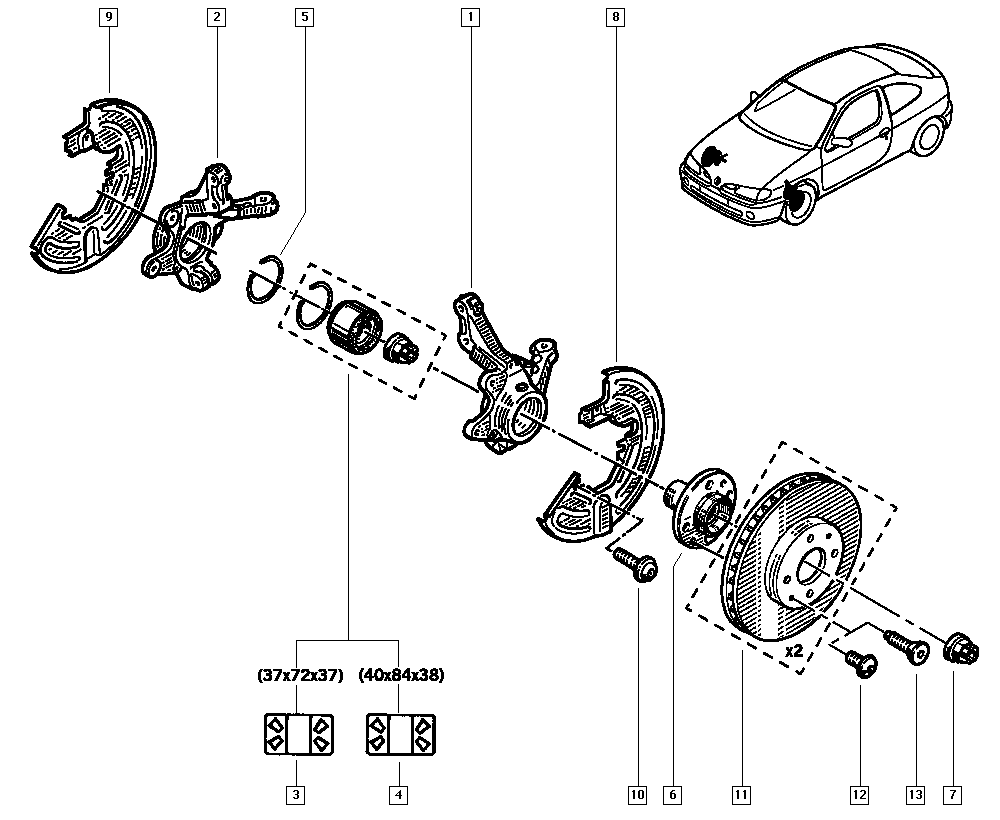 RENAULT 77 01 205 779 - Rattalaagrikomplekt parts5.com