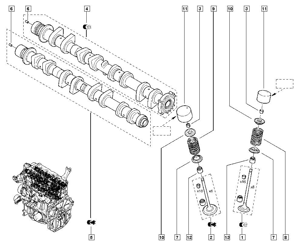 RENAULT 13 20 7CJ 40A - Anillo de junta, vástago de válvula parts5.com