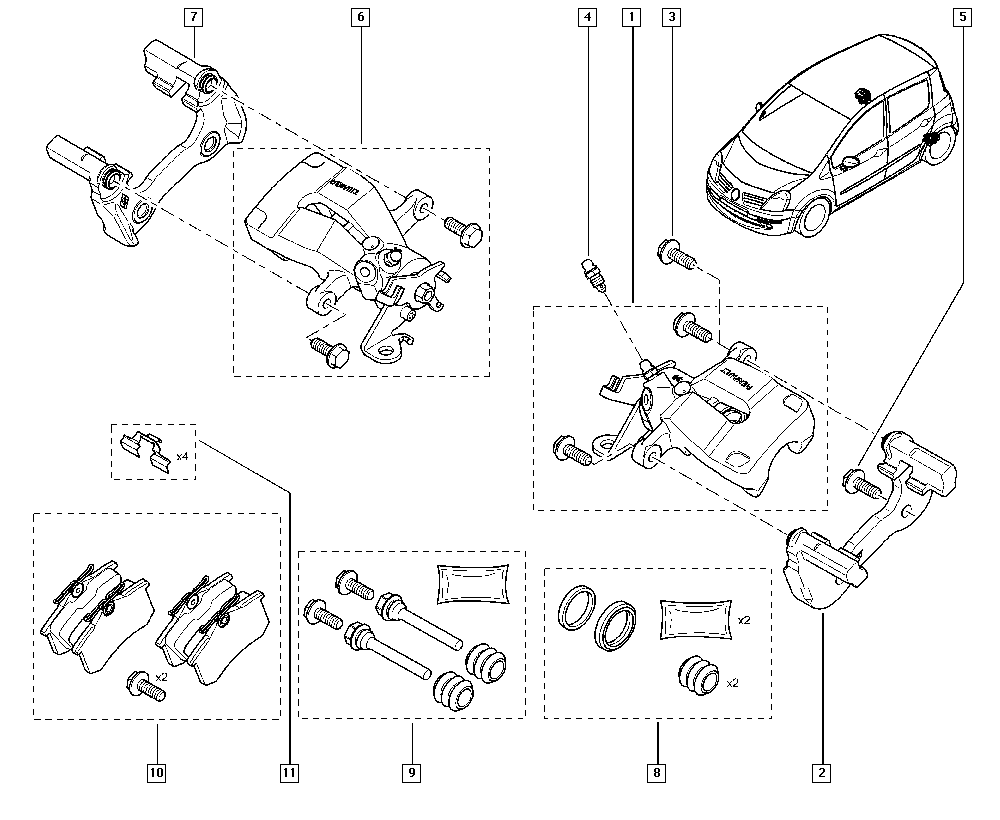 RENAULT 44 06 058 39R - Juego de pastillas de freno parts5.com