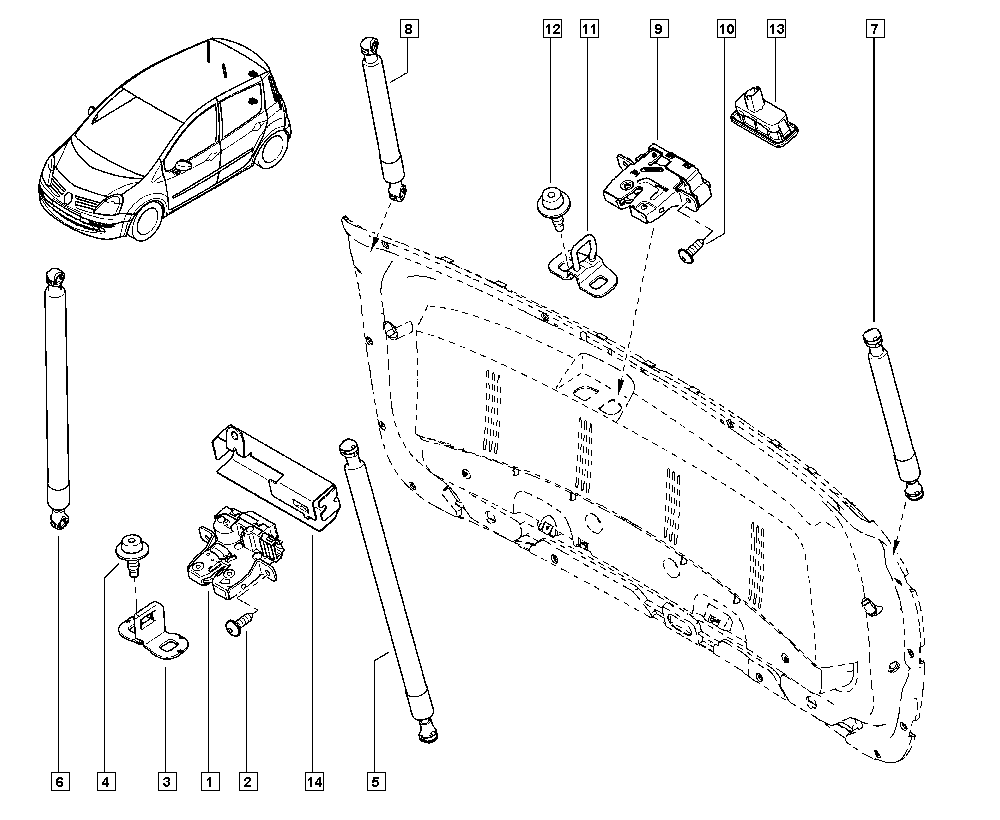 DACIA 8200947699 - TLGATE CATCHES parts5.com