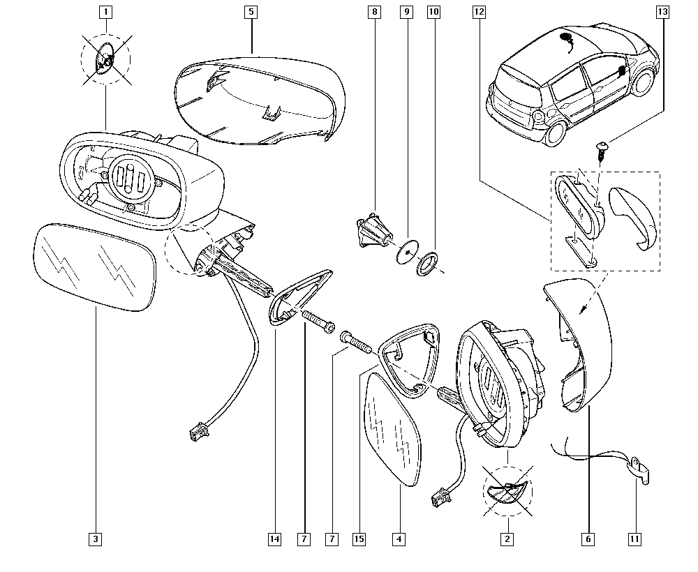 RENAULT 7701040426 - Κρύσταλλο καθρέφτη, εξωτ. καθρέφτης parts5.com