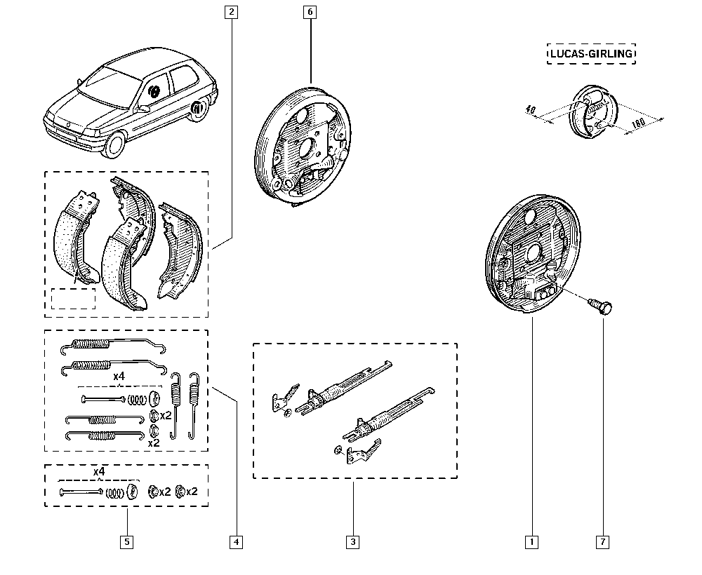 RENAULT 7701204216 - Garnitura zavorne celjusti parts5.com