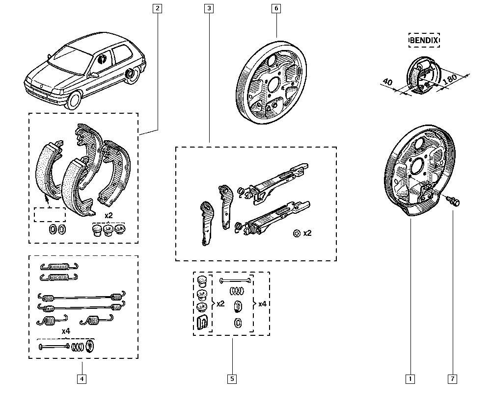 RENAULT 77 01 202 347 - Komplet pribora, kočne papuče parts5.com