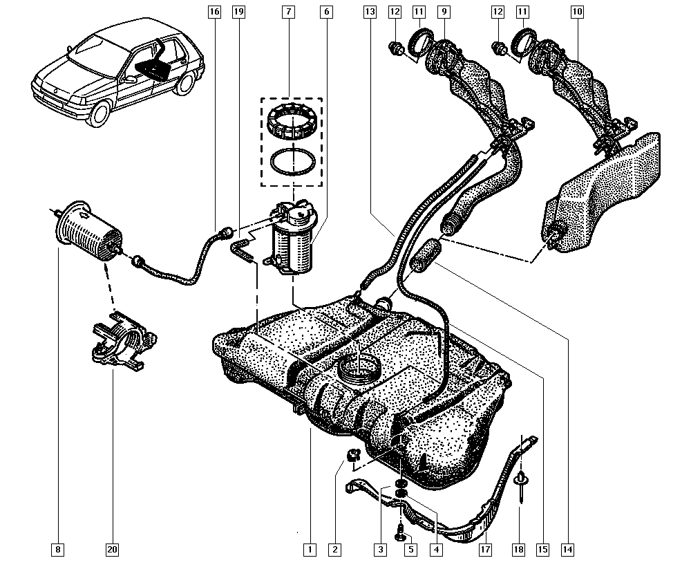 DACIA 77 00 845 961 - Горивен филтър parts5.com