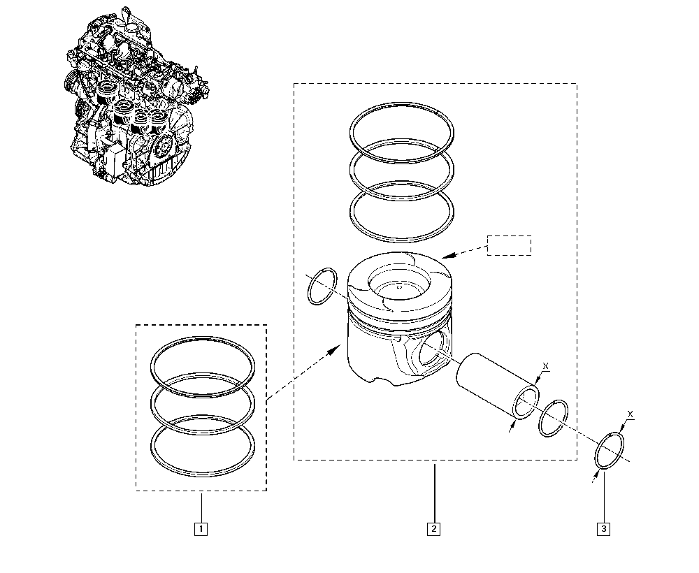 RENAULT 7701476733 - Juego de aros de pistón parts5.com