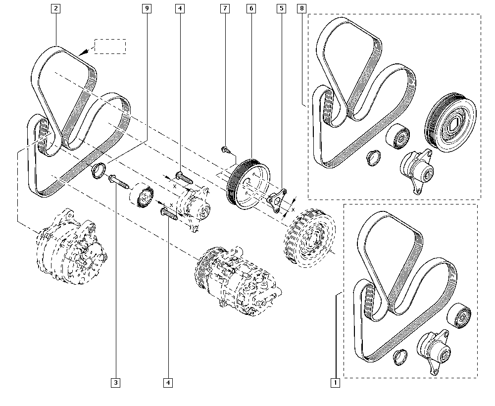 RENAULT 7701476645 - V-Ribbed Belt Set parts5.com