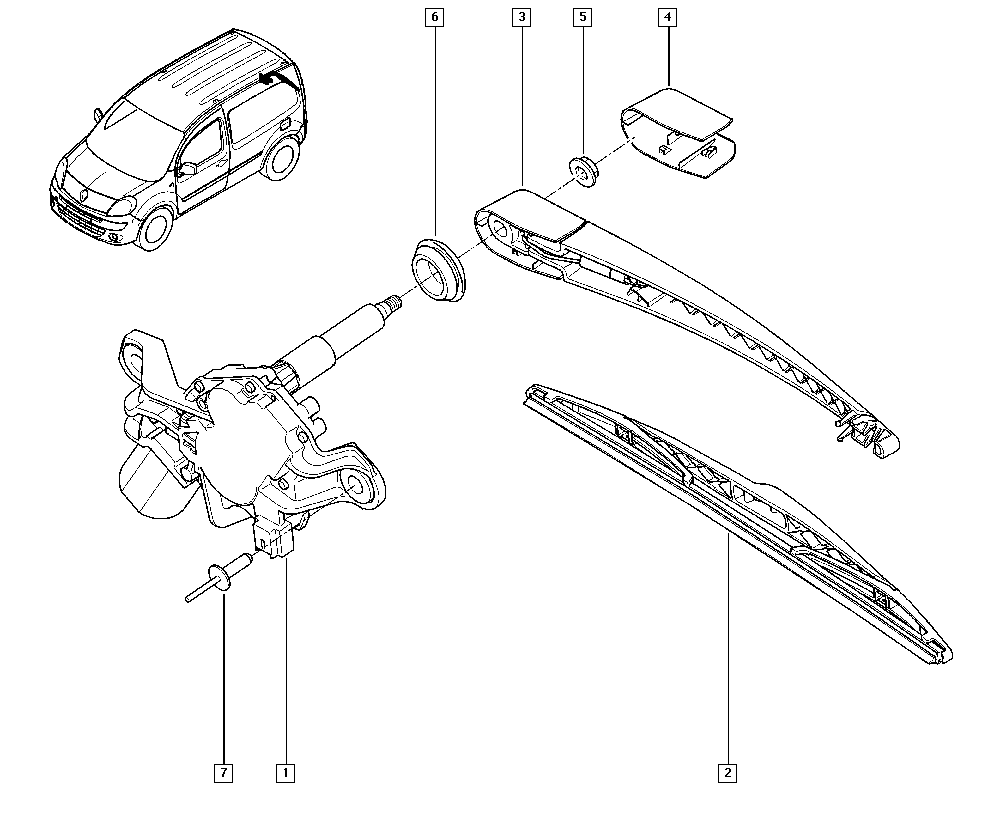 RENAULT 77 01 068 738 - Komplet krakova brisača, pranje stakla parts5.com