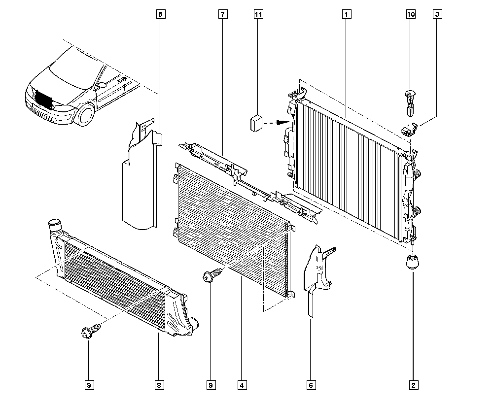 RENAULT 82 00 357 536 - Hladnjak, hlađenje motora parts5.com