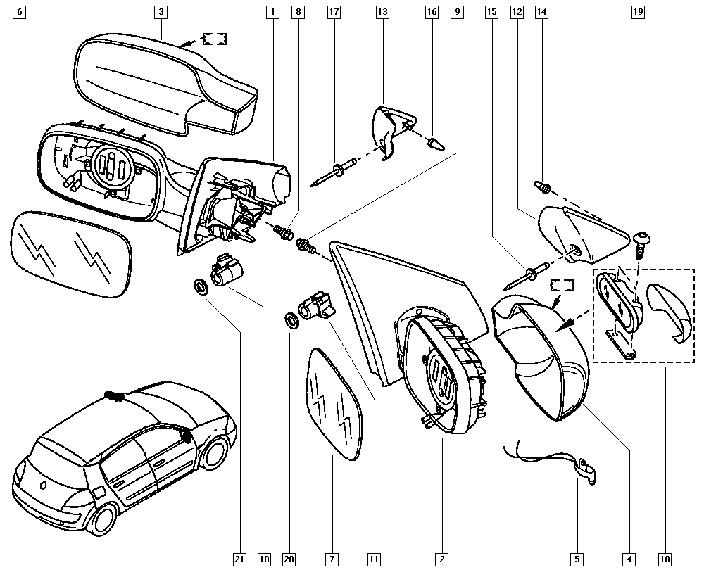 RENAULT 77 01 054 685 - Vnější zpětné zrcátko parts5.com