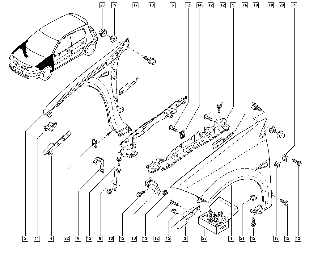 RENAULT 7701477186 - Blatník parts5.com