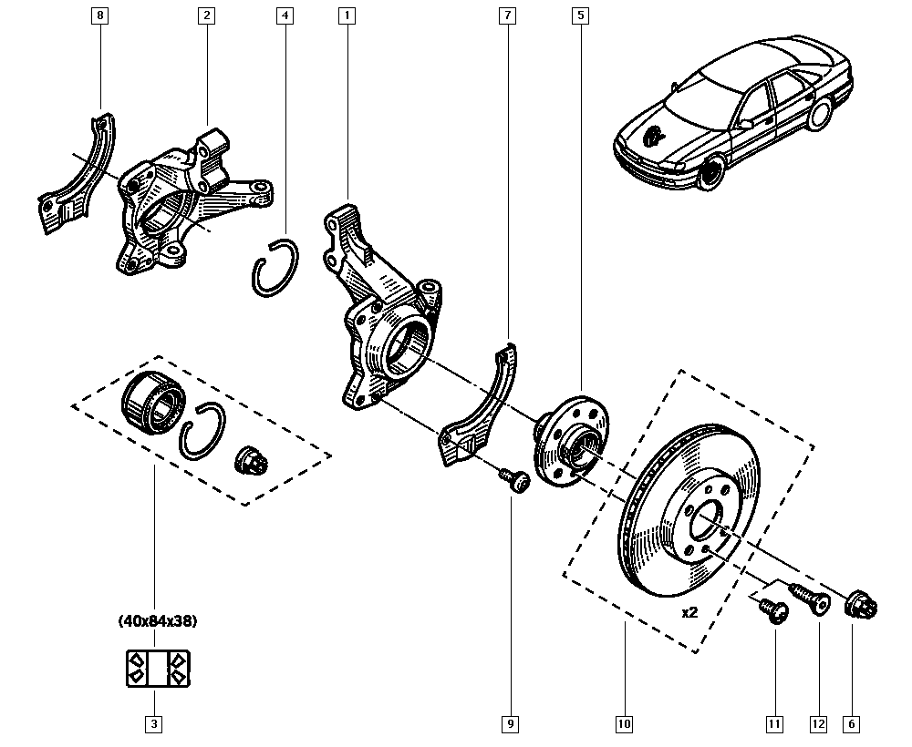 RENAULT 77 01 205 780 - Juego de cojinete de rueda parts5.com