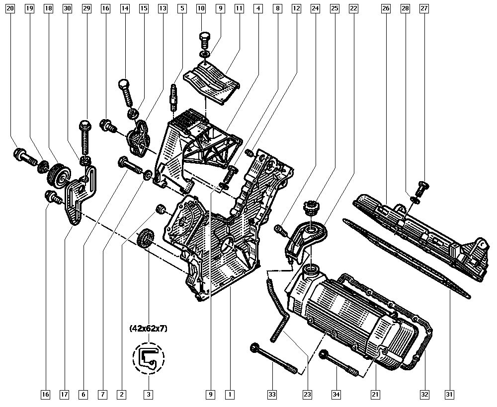 Lancia 9614194980 - Těsnicí kroužek hřídele, klikový hřídel parts5.com