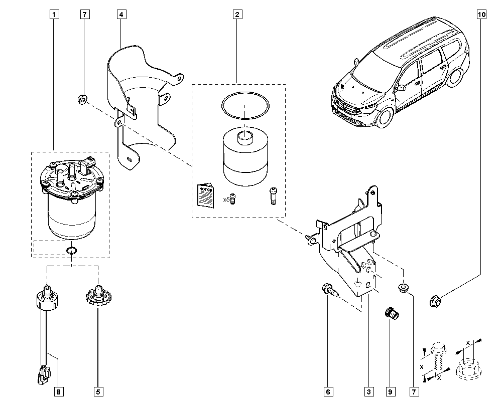 DACIA 164000797R - Топливный фильтр parts5.com