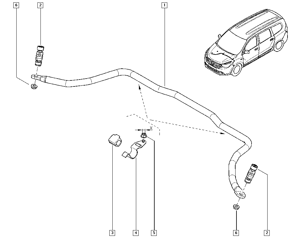 RENAULT 82 00 277 960 - Ράβδος / στήριγμα, ράβδος στρέψης parts5.com