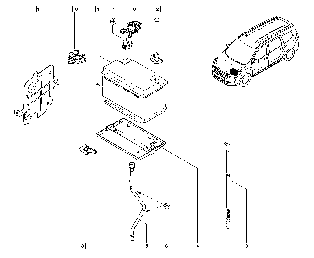 RENAULT 7711238597 - Стартов акумулатор parts5.com