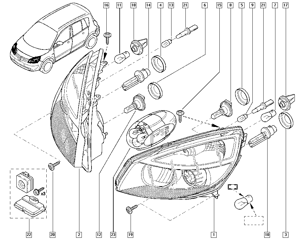 RENAULT 7701207830 - Upravljački uređaj, osvjetljenje parts5.com