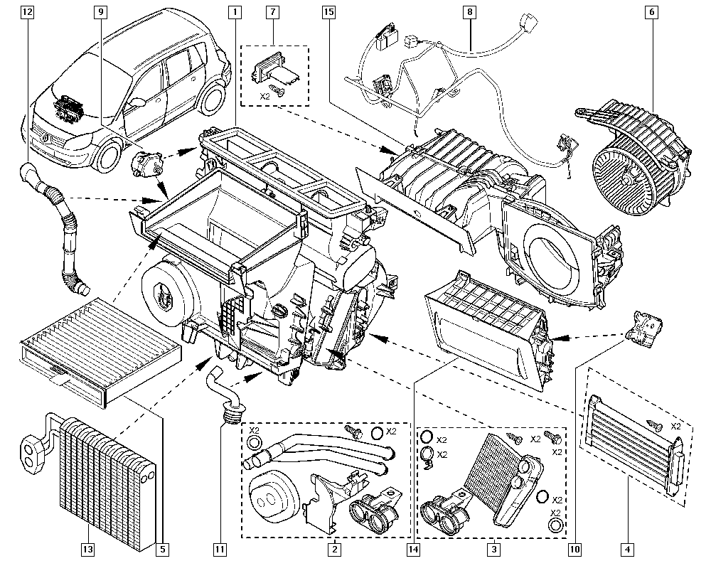 RENAULT 7701207874 - Parownik, klimatyzacja parts5.com