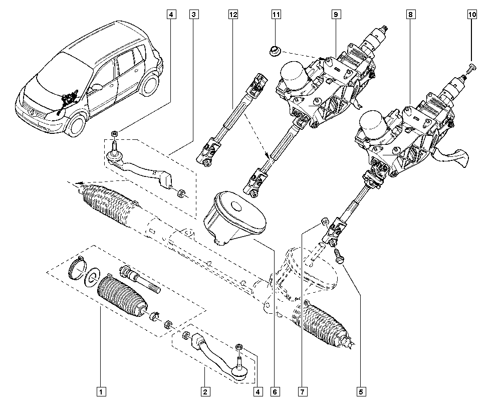 RENAULT 77 01 474 448 - Rotule de direction intérieure, barre de connexion parts5.com