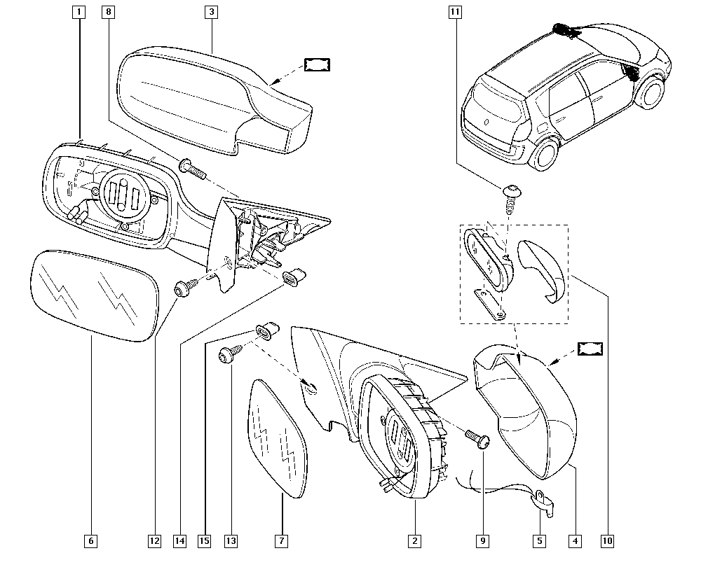 RENAULT 7701055998 - Външно огледало parts5.com