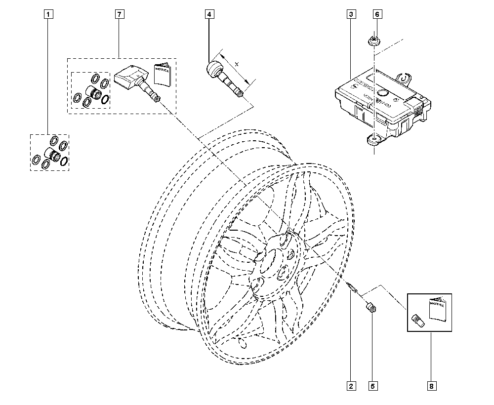 RENAULT 7701478868 - Set za popravku, ventil (sist. kontr. prit. u pneumaticima) parts5.com