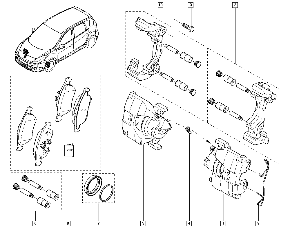 RENAULT 410605055R - Piduriklotsi komplekt,ketaspidur parts5.com