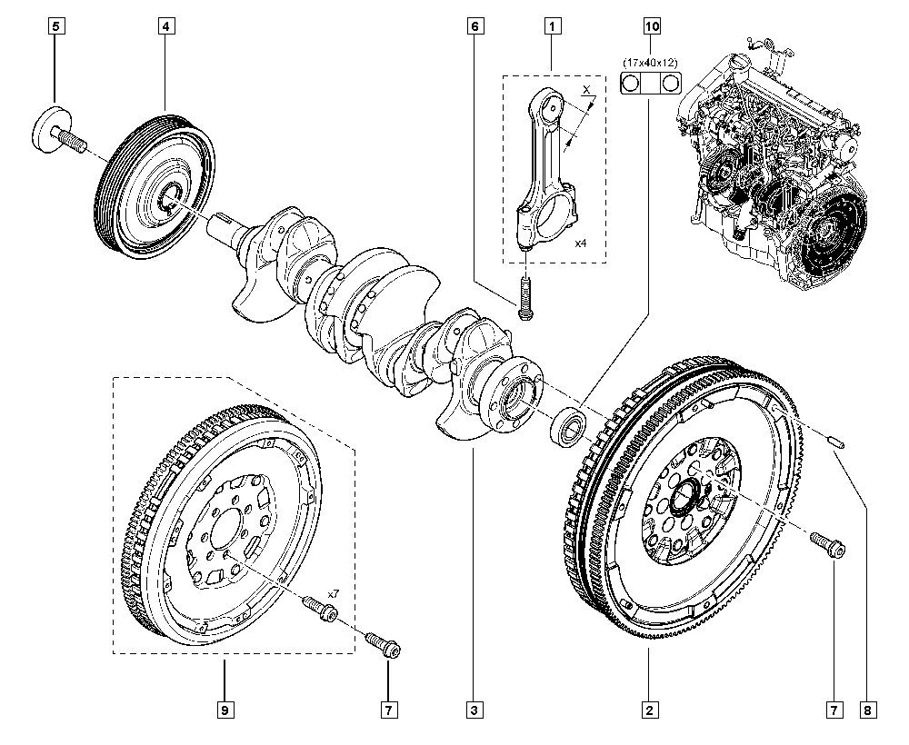 RENAULT 123033245R - Polea, cigüeñal parts5.com