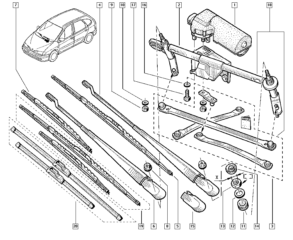 RENAULT 77 11 210 132 - Metlica brisalnika stekel parts5.com