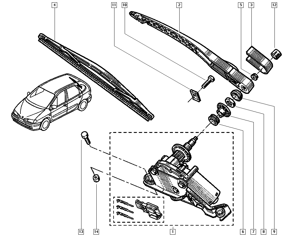 RENAULT 7701 042 368 - Рычаг стеклоочистителя, система очистки окон parts5.com