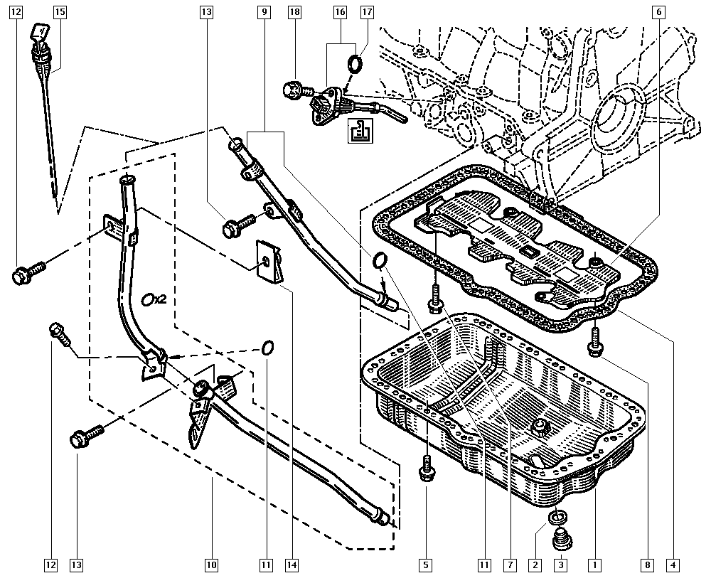 RENAULT 77 00 857 225 - Gasket, oil sump parts5.com