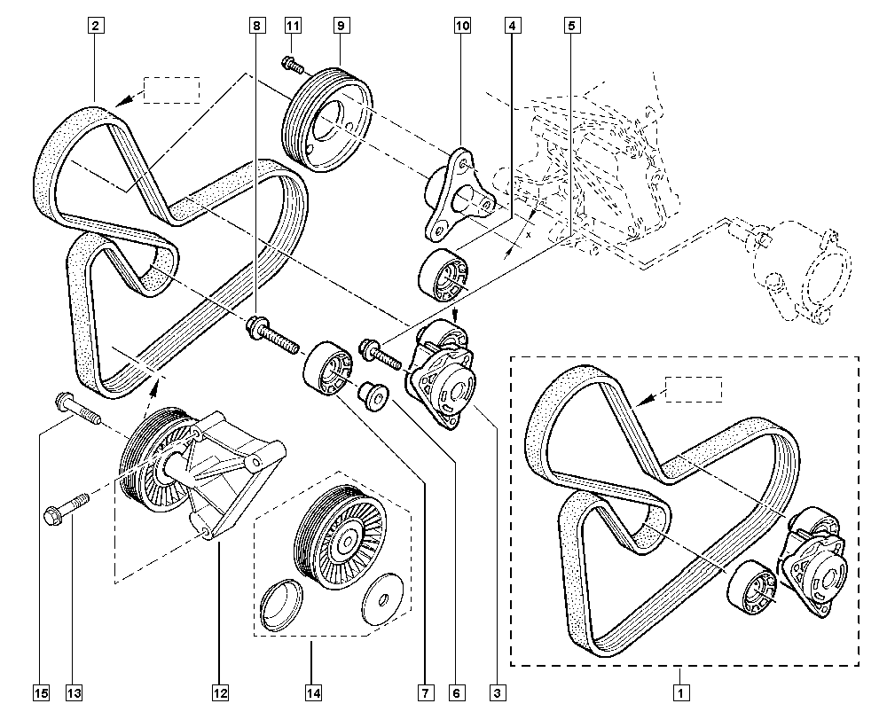 RENAULT 77 01 208 788 - Preusmerjevalni valj / vodilni valj, rebrasti jermen parts5.com