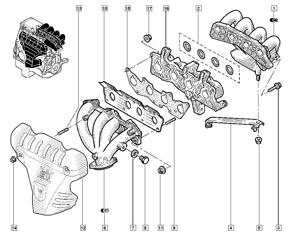 RENAULT 7700873358 - Manifold, egzoz sistemi parts5.com