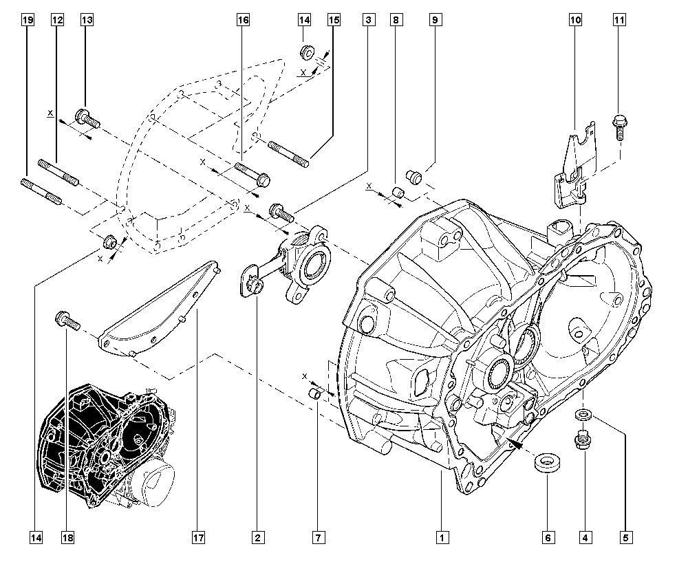 RENAULT 306205482R - Centrálna vysúvacia páka spojky parts5.com