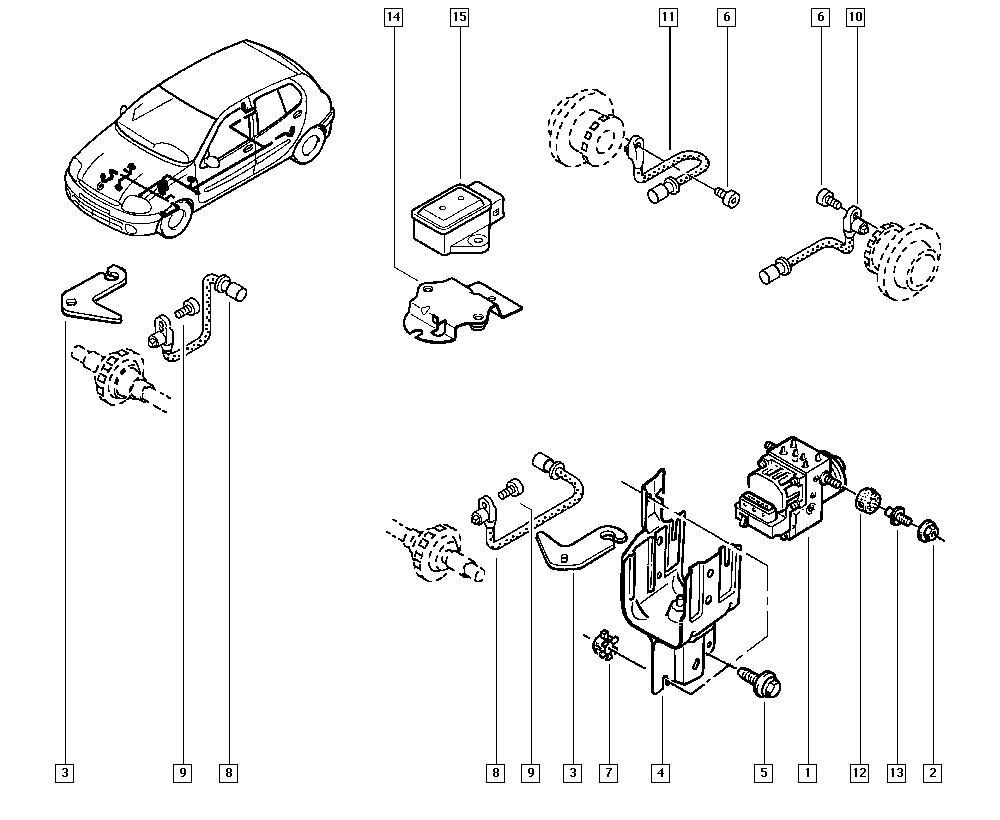 RENAULT 77 00 411 747 - Senzor, broj okretaja kotača parts5.com