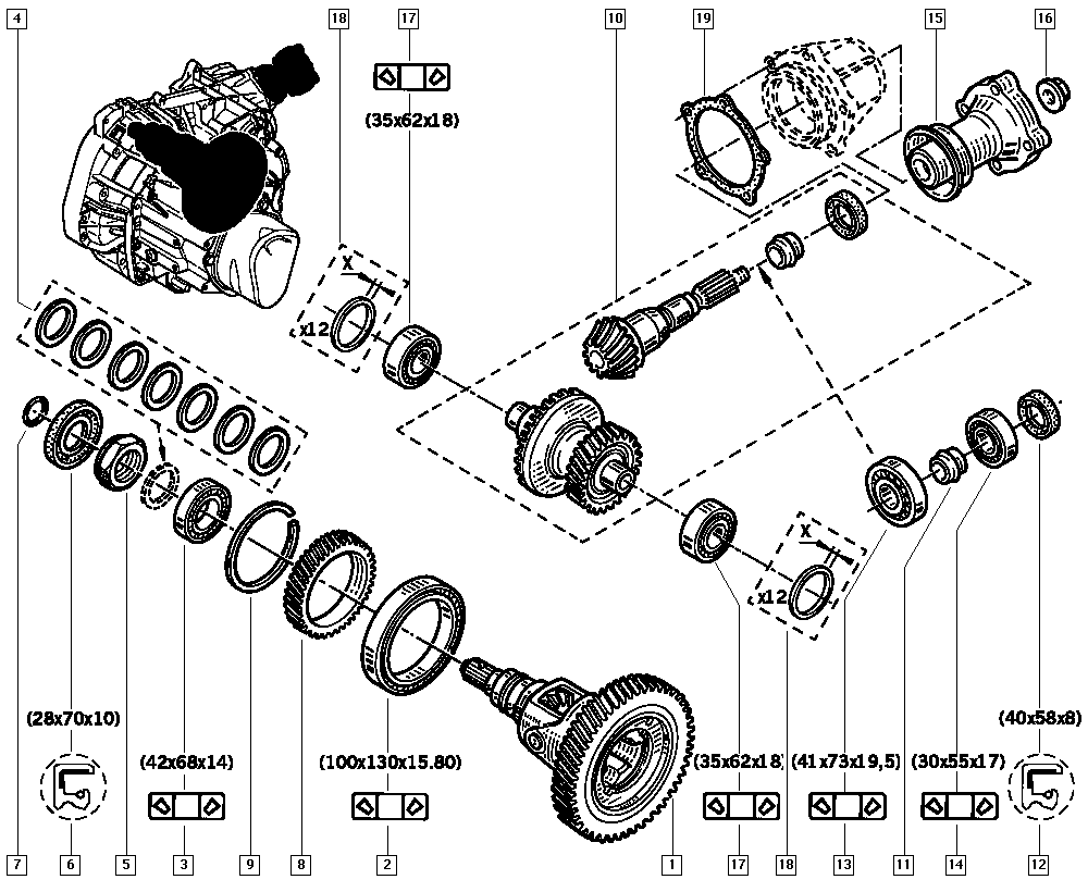 RENAULT 7701050696 - Shaft Seal, differential parts5.com