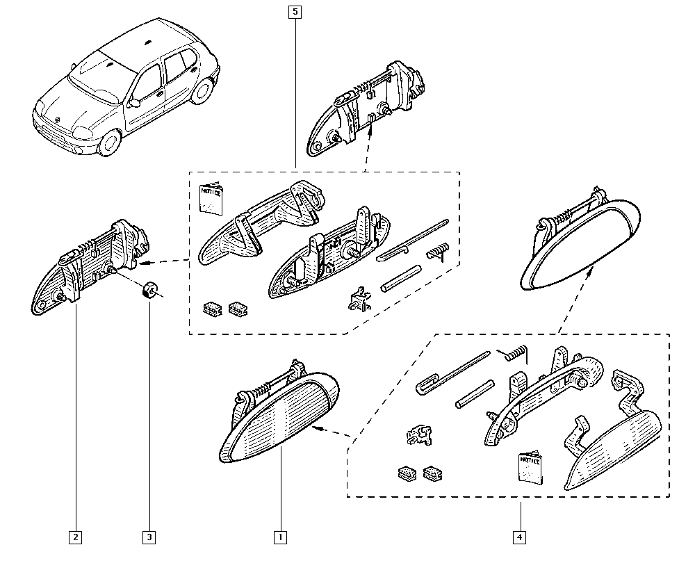 RENAULT 7700 433 075 - Uksekäepide parts5.com