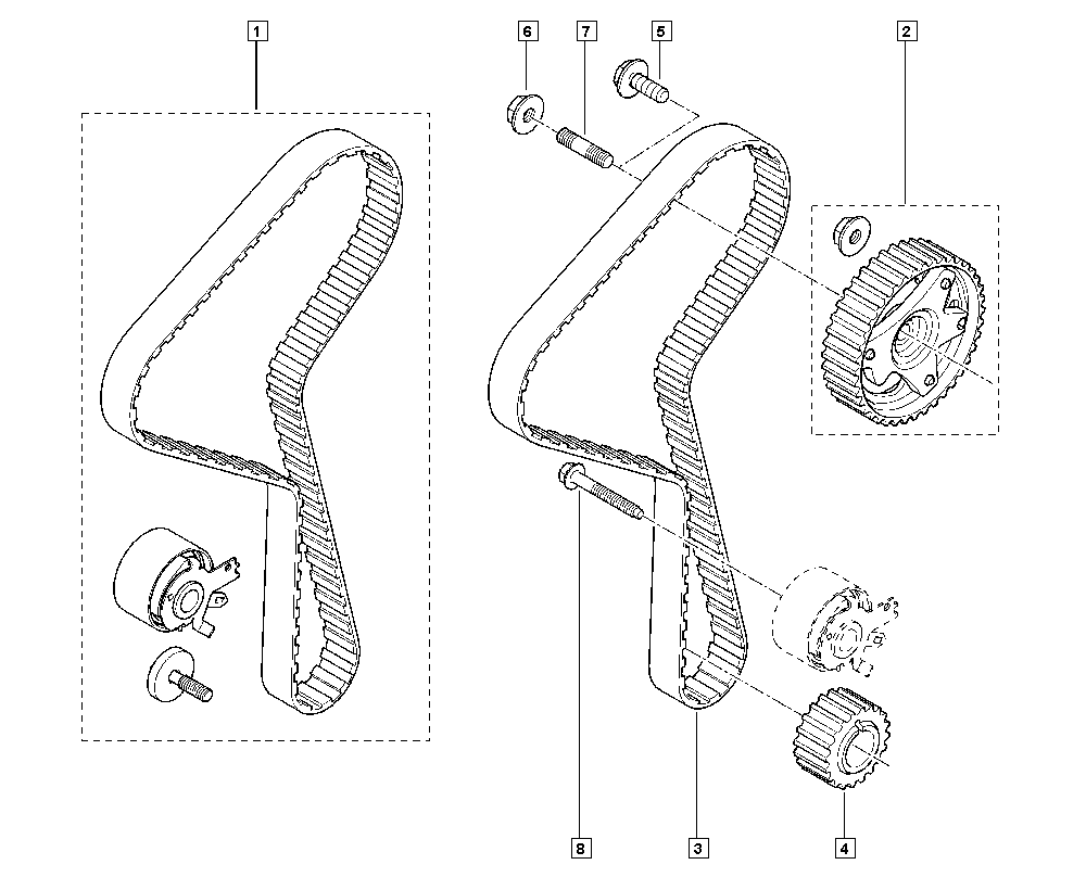 DACIA 77 01 477 028 - Komplet zupčastog remena parts5.com