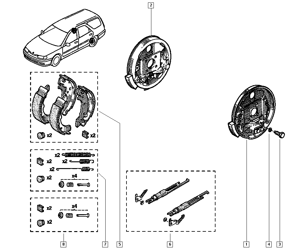 RENAULT 7701205339 - Σετ σιαγόνων φρένων parts5.com