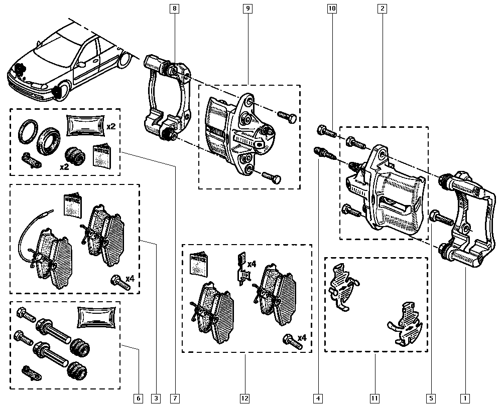 RENAULT 7701 203 714 - Σετ επισκευής, δαγκάνα φρένων parts5.com