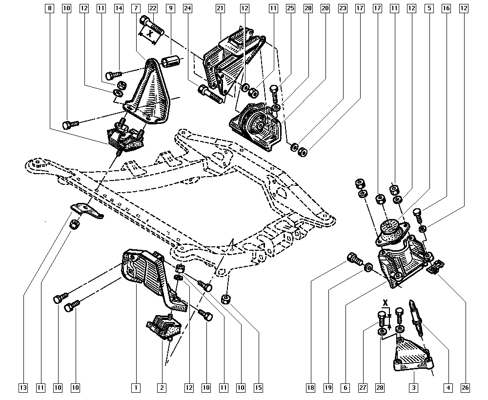 RENAULT 77 00 801 543 - Uležištenje, motor parts5.com