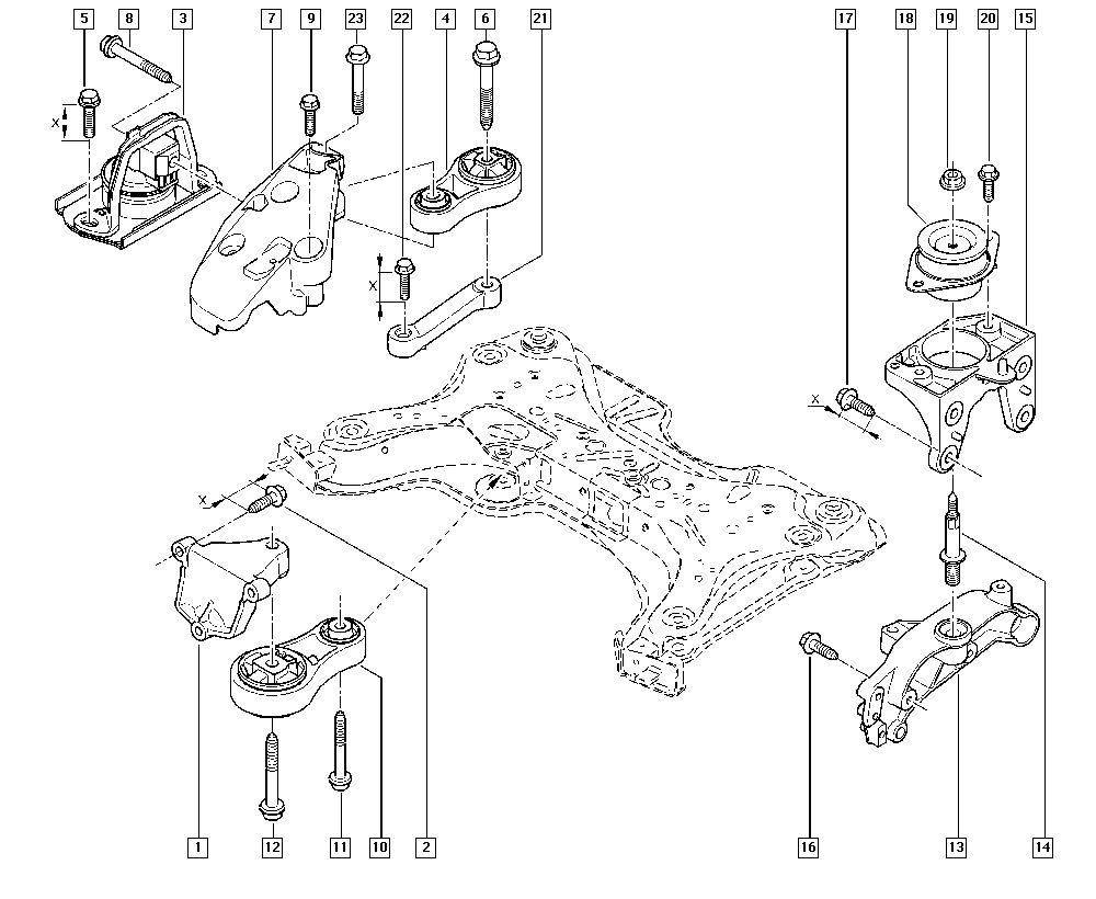 RENAULT 82 00 003 827 - Paigutus,Mootor parts5.com