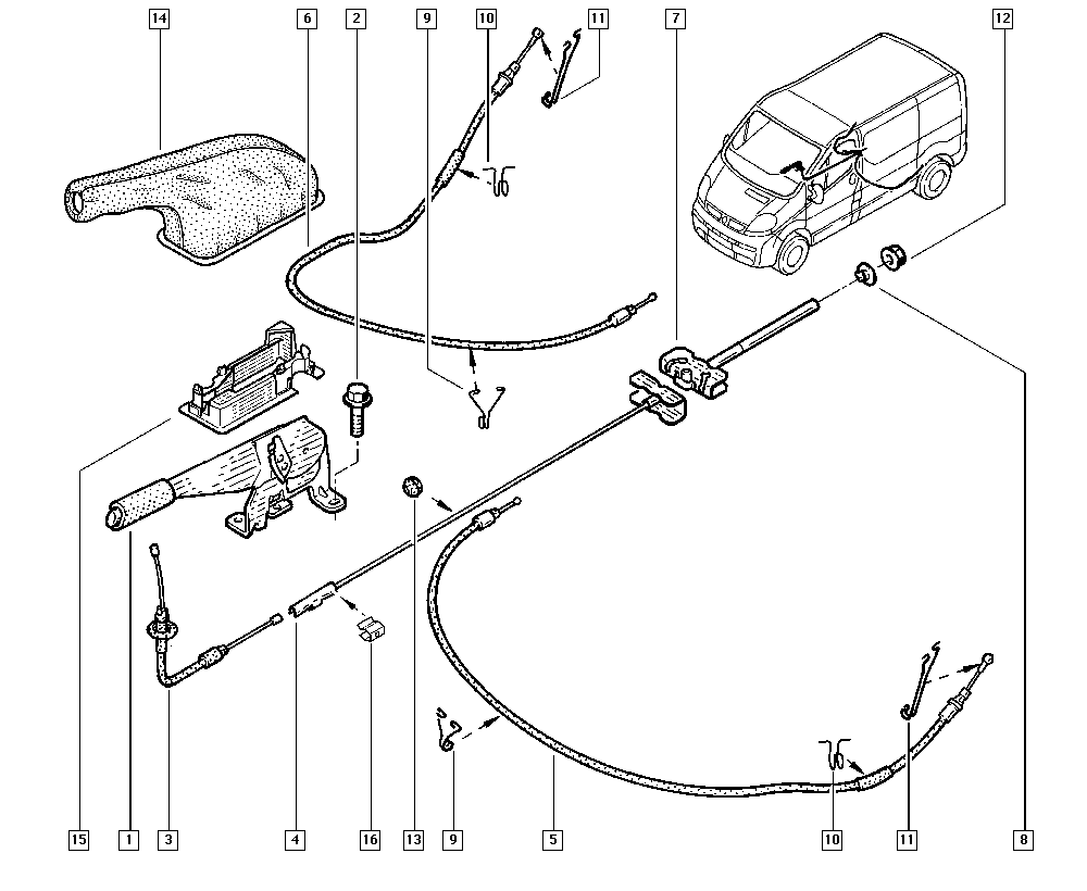 RENAULT 82 00 263 819 - Vaijeri, seisontajarru parts5.com