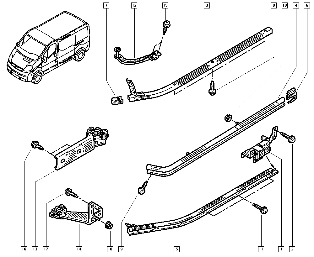 RENAULT 77 00 312 371 - Направляющая ролика, сдвижная дверь parts5.com